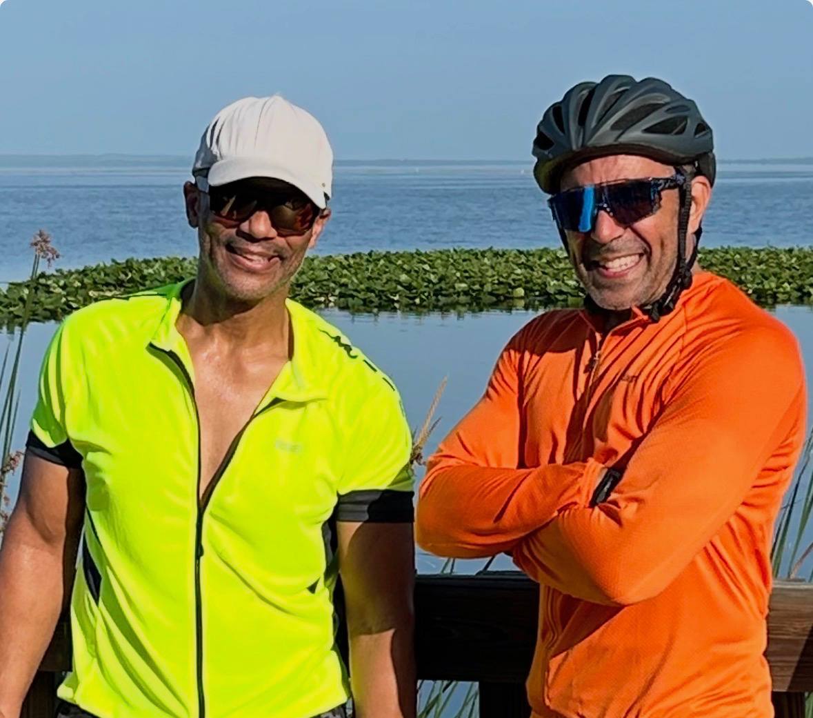 On the bikes, present day
